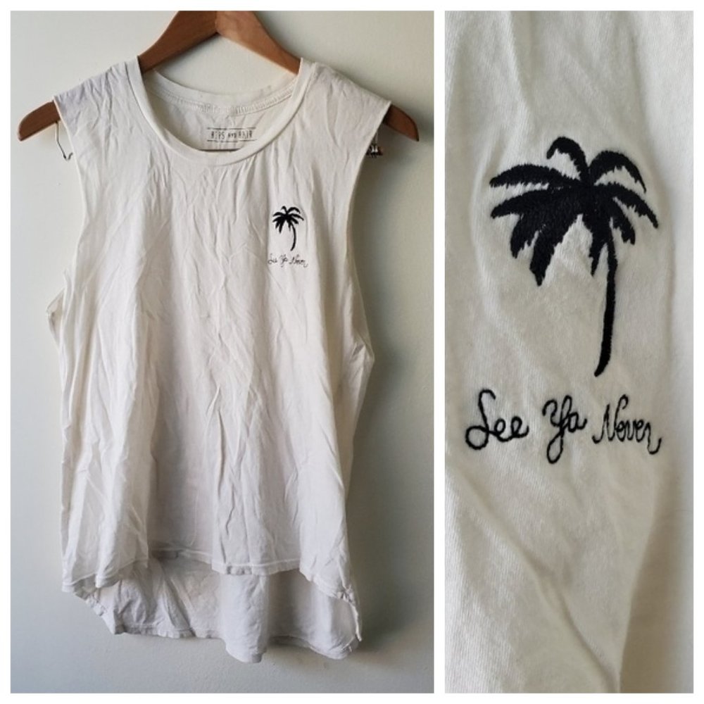 Hips and Hair "See Ya Never" Asymmetrical Hem Tank